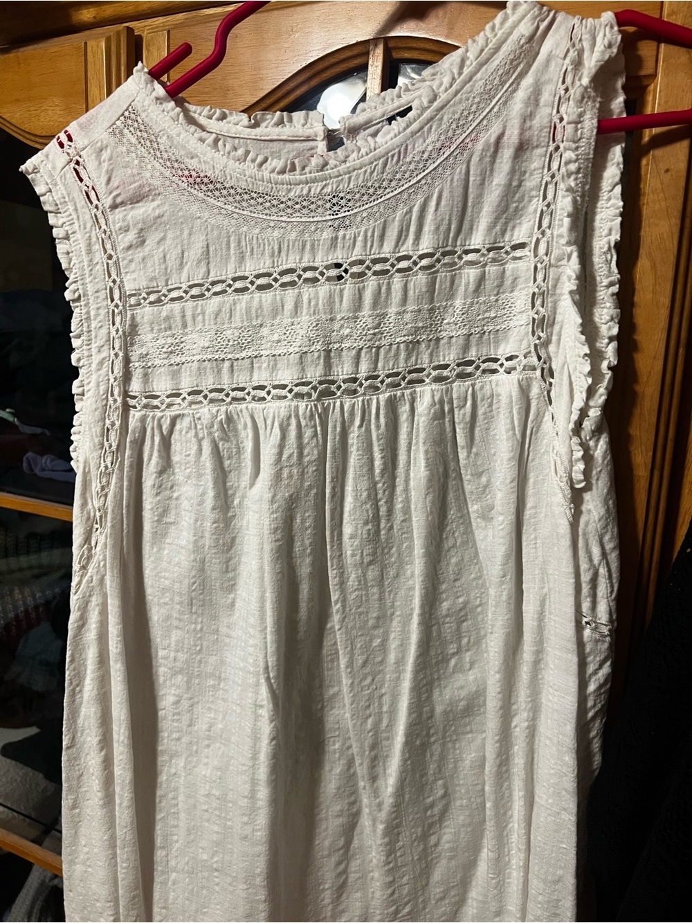 Torrid Women's White Crochet Yoke Sleeveless Top